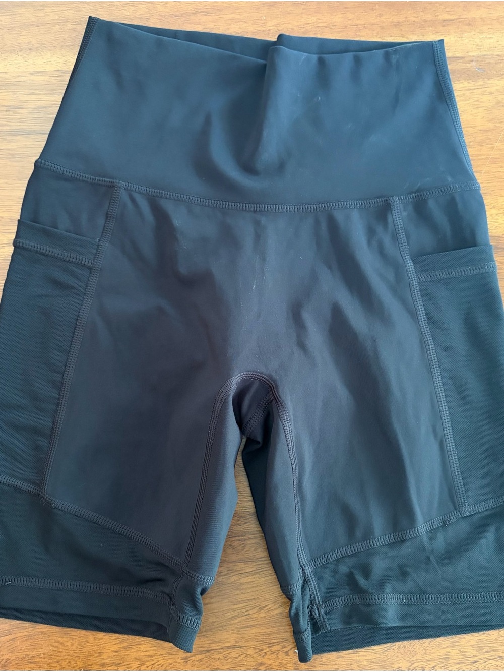 Aerie Chill Play Move Bike Short Women's S Black Hi Rise Wide Waistband